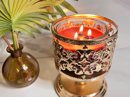 Gold 3- Wick Candle Holder