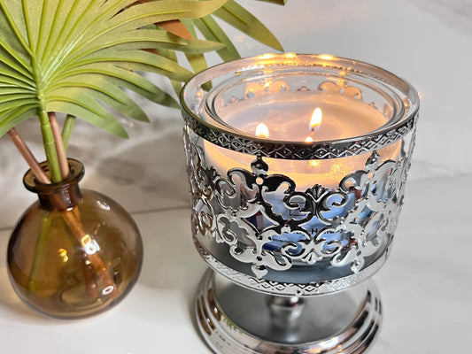 Silver 3-Wick Candle Holder